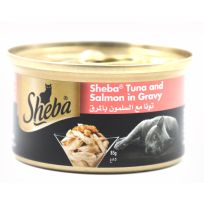 SHEBA FLAKED TUNA TOPPED WITH SALMON 85 GMS
