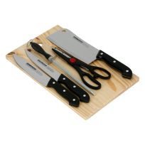 DELCASA KNIFE SET 5 PCS WITH WOODEN CUTTING BOARD DC1670 1 SET