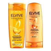 L'OREAL ELVIVE EXTRAORDINARY OILS DRY HAIR SHAMPOO 400ML + CANDITIONER 360ML @33% OFF