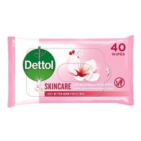 DETTOL SKINCARE ANTIBACTERIAL SKIN WIPES FOR USE ON HANDS FACE NECK 40'S