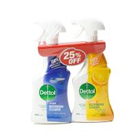 DETTOL TRIGGER SPRAY ALL PURPOSE CLEANER WITH LEMON SQUEEZE 500 ML + BATHROOM CLEANER 500 ML 25% OFF