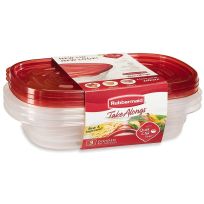 RUBBERMAID 3 PC RECTANGLE 4 CUP CONTAINER