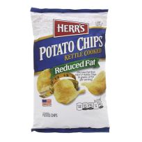 HERRS KETTLE COOKED REDUCED FAT POTATO CHIPS GLUTEN FREE 5 OZ