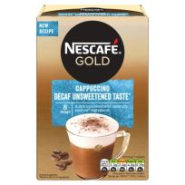 NESCAFE GOLD CAPPUCCINO DECAFFEINATED UNSWEETENED 8 SACHET 120 GMS