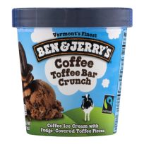 BEN & JERRYS ICE CREAM COFFEE HEATH BAR CRUNCH 16 OZ
