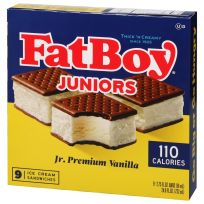 FATBOY ICE CREAM VANILLA JUNIOR SANDWICH 24.75 OZ