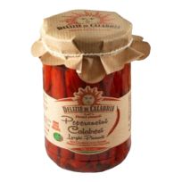 DELIZIE DI CALABRIA HOT LONG WHOLE CALABRIAN CHILLI PEPPERS IN OIL 180 GMS