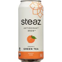 STEAZ PEACH ORGANIC GREEN ICE TEA 16 OZ