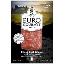 EUROGOURMT SLICED BEEF SALAMI 130 GMS