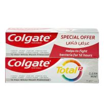 COLGATE FLUORIDE TOOTHPASTE TOTAL CLEAN MINT 2X75 ML @SPECIAL PRICE