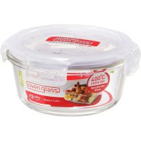 LOCK AND LOCK BOROSEAL 2 HEAT RESISTANT GLASS ROUND 380 ML 1'S