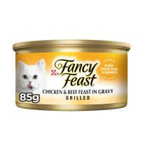 FANCY FEAST GRILLED CHICKEN AND BEEF FEAST IN GRAVY CAT FOOD 85 GMS