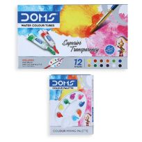 DOMS WATER COLOUR TUBE WITH BRUSH 12S