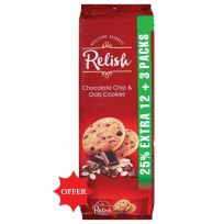 RELISH CHOCOLATE CHIPS AND OATS COOKIES 42 GMS 12+3 FREE