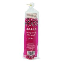 DANA PINK PAPER CUP WITH HANDLE 7OZ 50`S